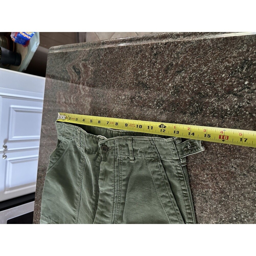 Vintage US Army OG-107 Pants Men 28 x30 Sateen Military Vietnam‎ Trousers - Picture 6 of 13